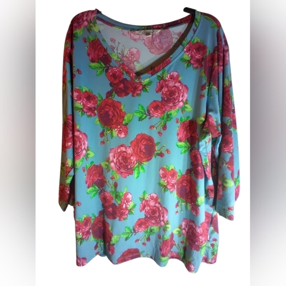 The Pioneer Woman Tops - Pioneer Women Floral V-Neck Women's Top Size XXXL Cottagecore Romantic Vacation
